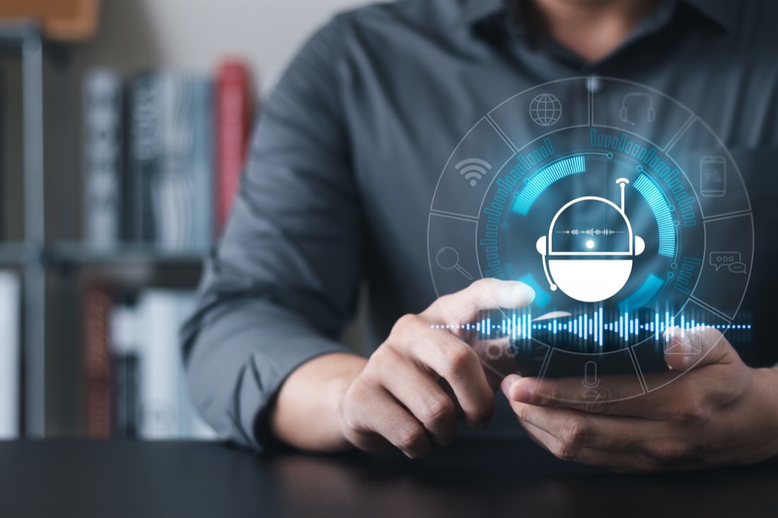AI chatbot on a smartphone capturing leads