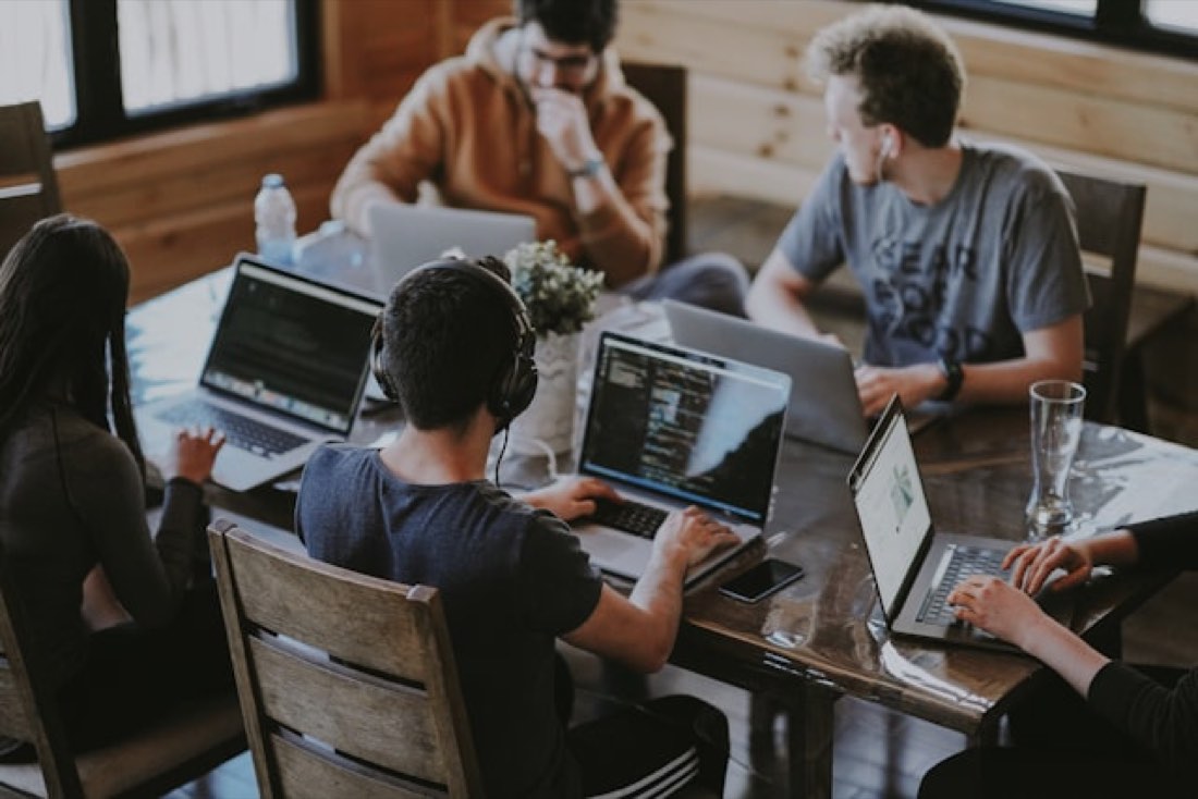 Web design team at work